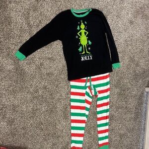 Kids Black and Green Grinch Pajamas